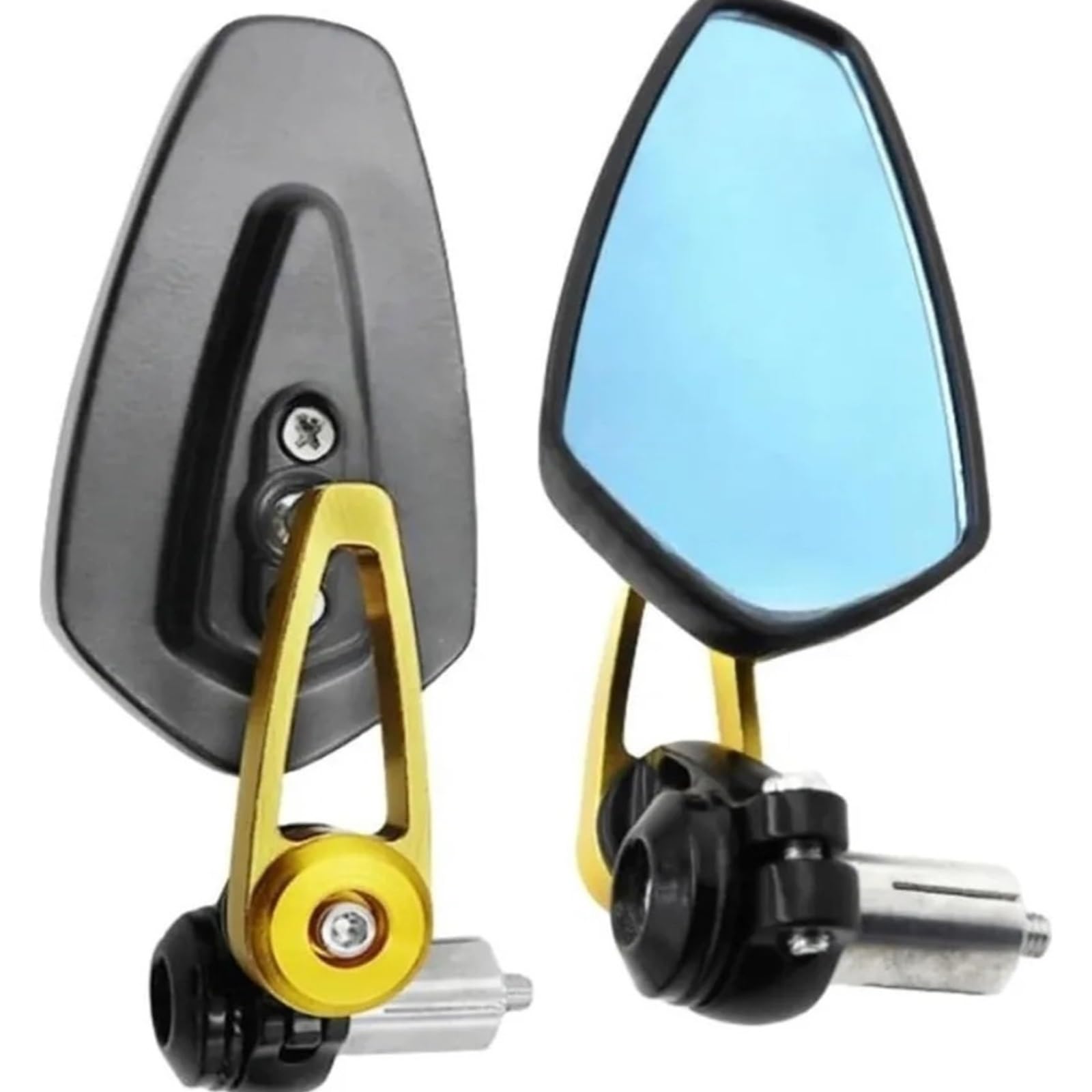 UTLODY motorcycle mirrors 1 Pair 7/8" 22mm Motorcycle Rearview Mirrors Universal Scooter Bar End Handlebar Mirror Rear View Accessories bar end mirror(Golden)