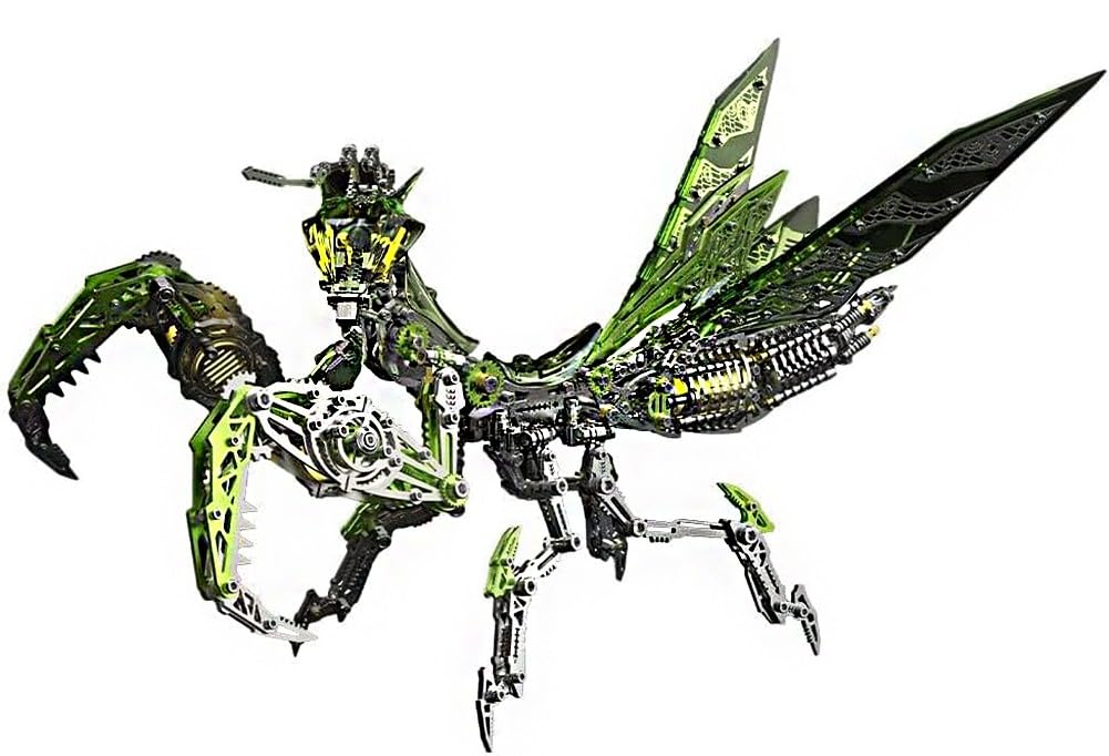 3D-Puzzle-Modellset aus Metall für Erwachsene, 1109-teiliges 3D-mechanisches Gottesanbeterin-Modell aus Metall, mechanisches Insektentiermodell aus Edelstahl zum Selbermachen B