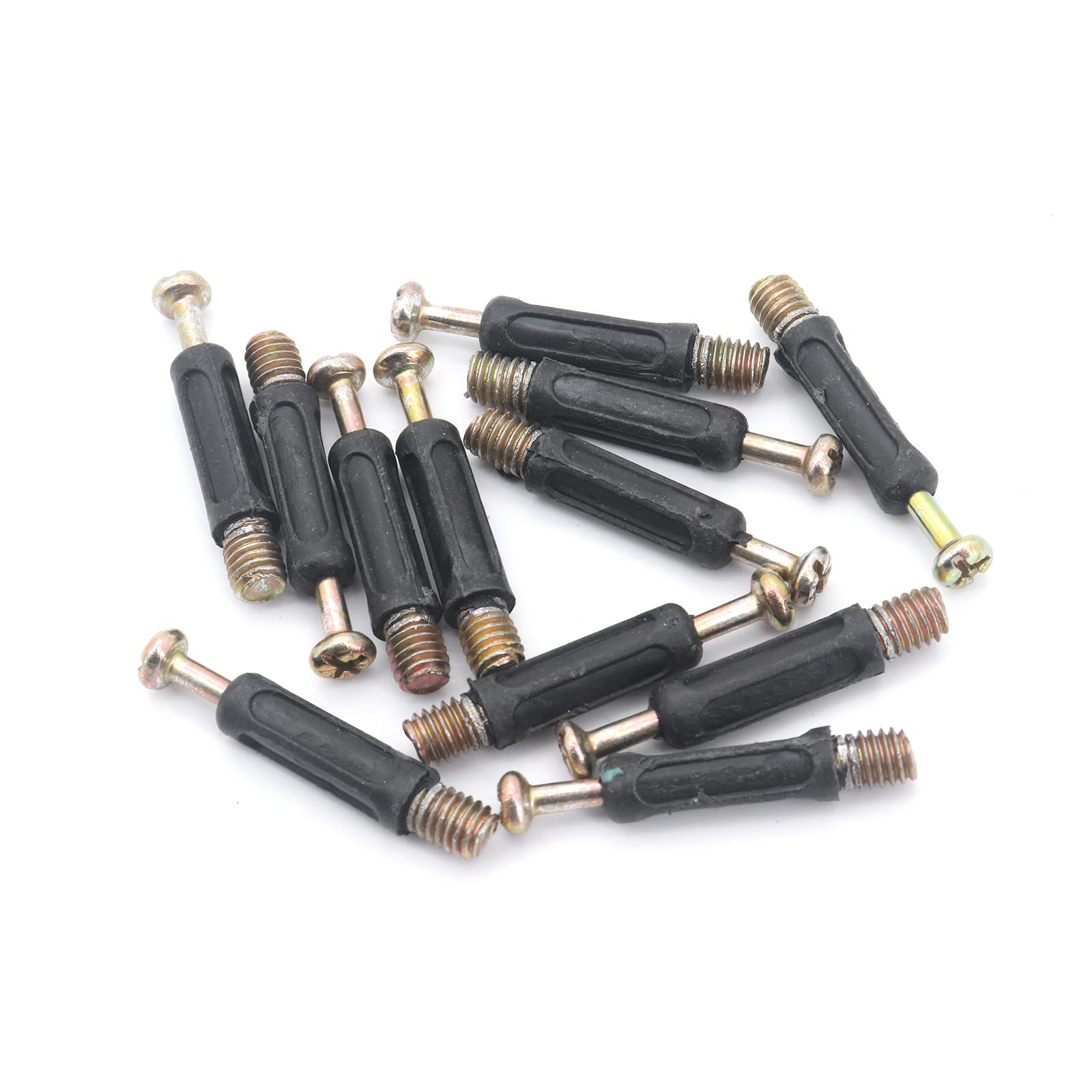 Yuhtech Cam Bolt Nut Dowel, 108 Pcs Flat Furniture Connector Fixing Screw for Furniture Cabinet, Wardrobe - Image 2