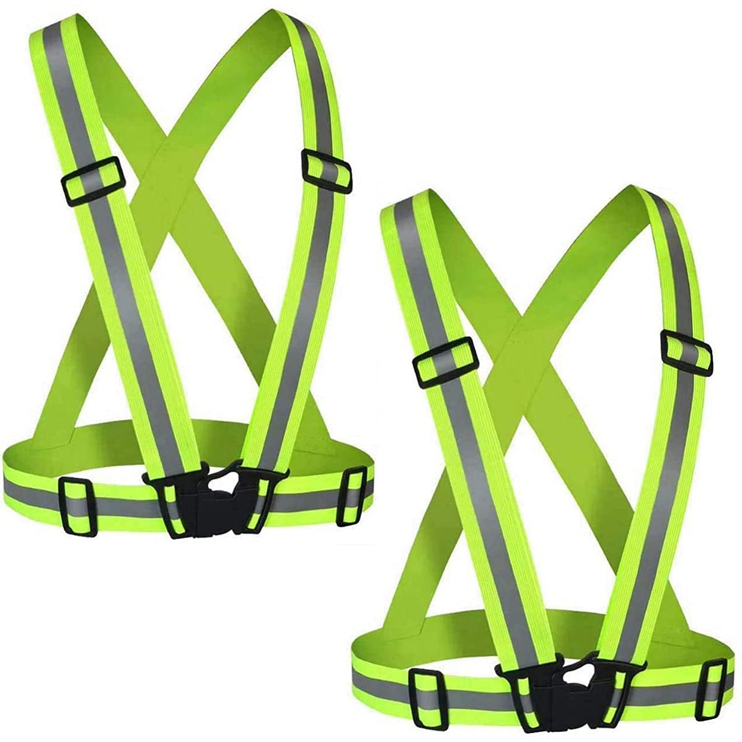 RBGIIT Reflective Vest | Lightweight, Adjustable | Safety & High Visibility for Running,Fits Outdoor Cloth (2 pcs Green Safety jacket) (B09V81WFH6) Amazon Price History, Amazon Price Tracker
