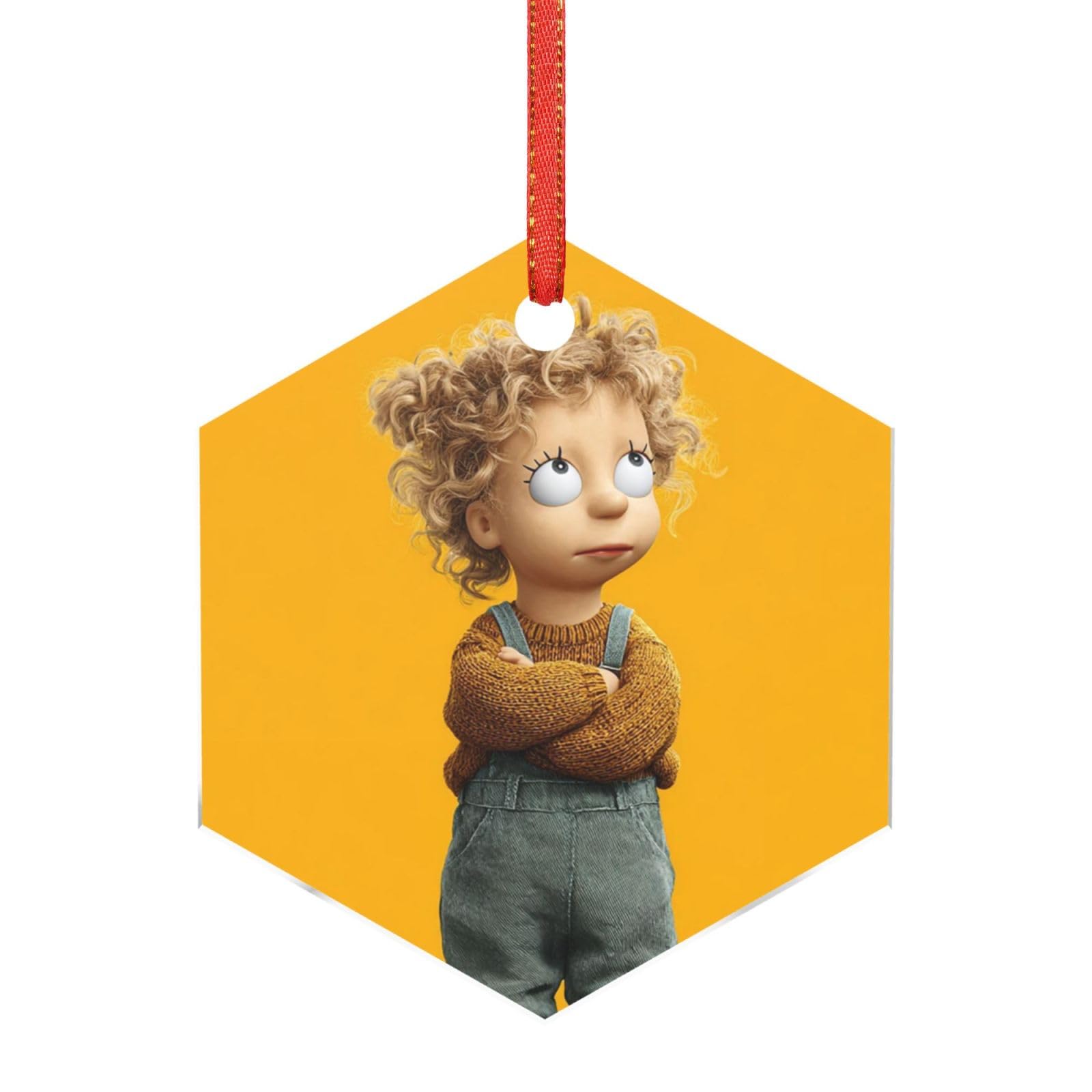 Hjkjkkj Hexagon Acrylic Ornament Christmas Tree Decoration Clear Round Pendant With Red Ribbon Simpsons Christmas Ornaments Indoor Outdoor Hanging Acrylic Pendants For Xmas Party Decor
