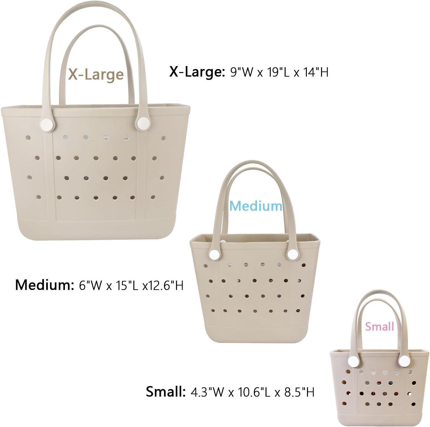 Lightweight Extra large Rubber Beach Bag Small mini Tote Bag for Gym Waterproof medium Open Handbag for Pool Sports - Image 3