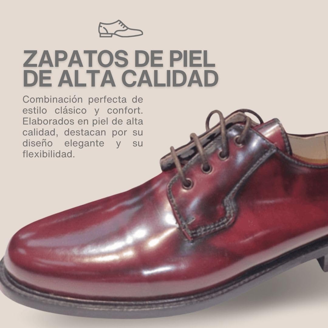 Zapatos de Vestir Piel Hombre, Elegantes Traje y Eventos, Zapatos Clásicos con Cordones