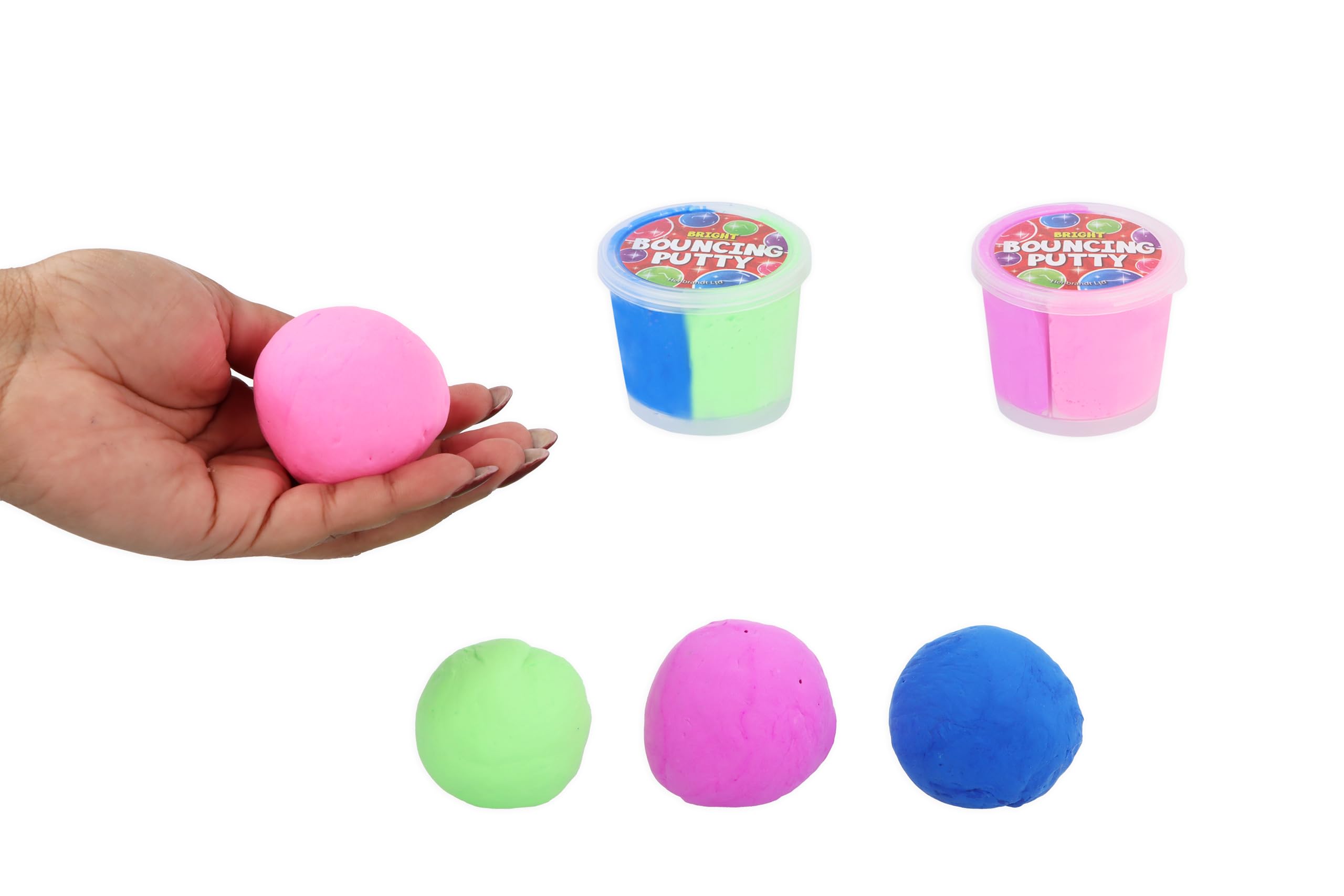 Henbrandt Single Bouncing Putty 2-Tone Tub 60g Squishy Fun Sensory Relief Fidget Bouncy Putty Kids Party Bag Favours Loot Bag Stocking Fillers Lucky Dip Favours for Boys and Girls - Image 2