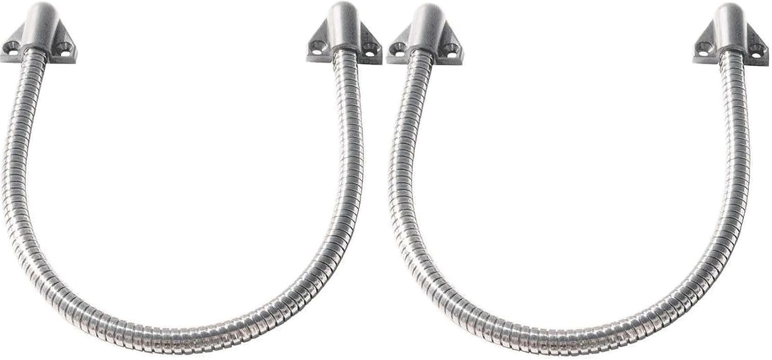 Seco-Larm SD-969-A18Q Pack of 2 Armored Door Cords, 16" Long, Plastic End Caps, Surface-Mount, Stainless Steel Cord, Designed to Carry Wiring to Conduct Power to Electric Locks or Access Systems