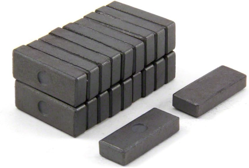 Y10 Ferrite Magnets for Arts, Crafts, Model Making, DIY and Hobbies - 25mm x 10mm x 5.1mm thick - 0.41kg Pull - Pack of 20