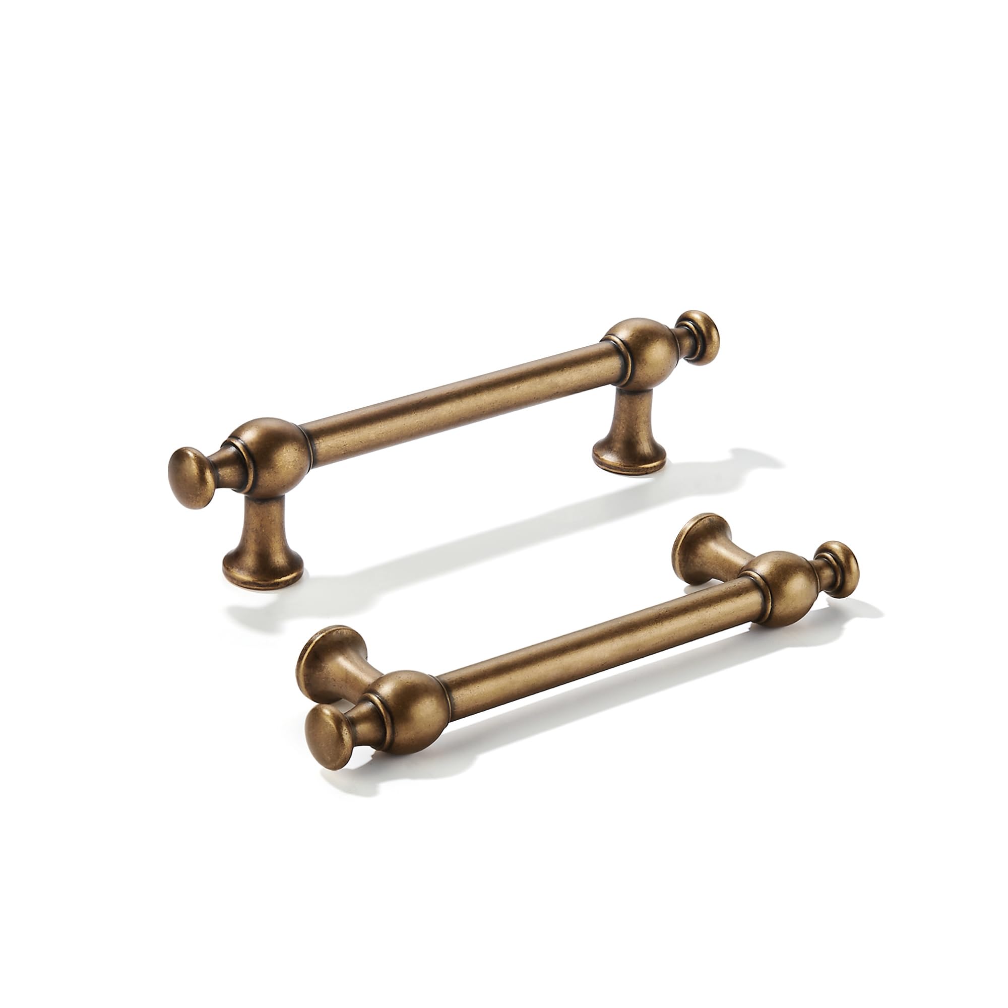 KHTUMEWARE-80453 Antique Brass Cabinet Pulls CTC 4 in (102 mm) 5-Pack