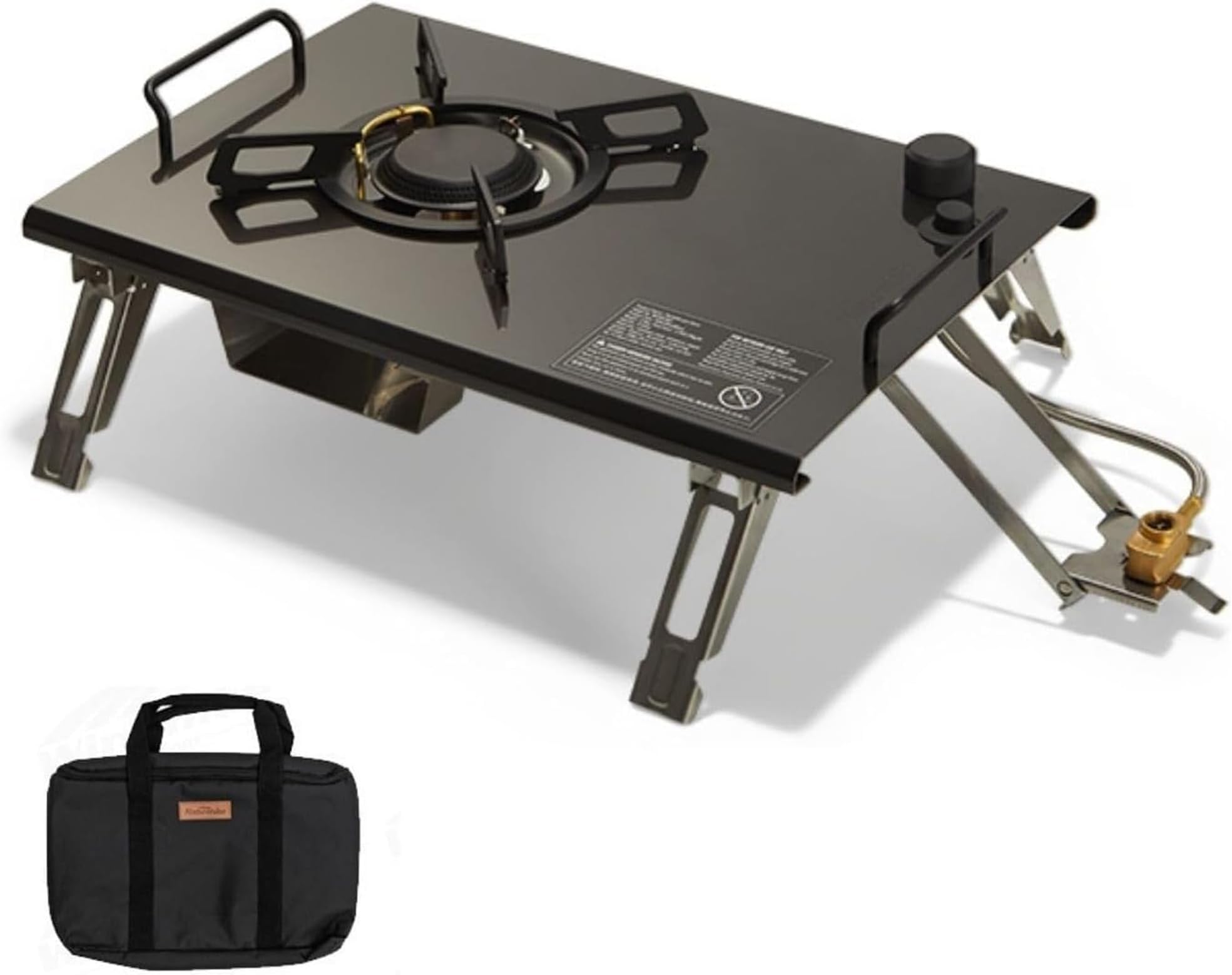 Naturehike Camping Gas Stove for IGT Table, 13648BTU Portable Isobutane Stove with Carry Bag, Folding Stove for Camp Cooking, IGT Accessories for RV, Car Trip, Tailgating, Patio, Backyard