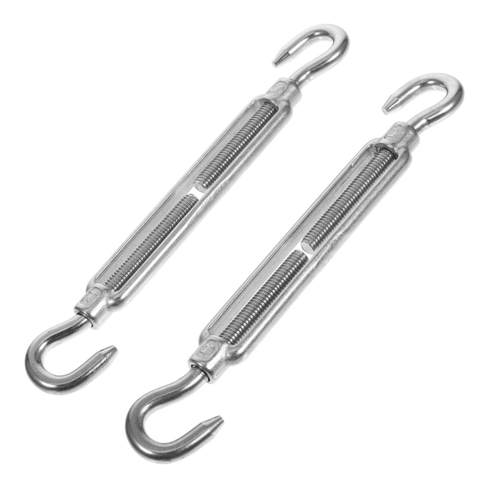 NAMOARLY 2pcs Basket Bolt Hammock Hooks Heavy Duty Hooks Hook Turn Buckle Wire Rope Tensioner for Tensioning Cable Turn Buckle Wire Rope Tensioner Silver 304 Stainless Steel