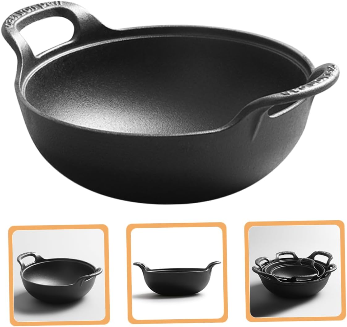 Kisangel Cast Iron Camping Pot Stew Pot Outdoor Saucepan for Cooking Ramsay Pans Removable Handle Cookware