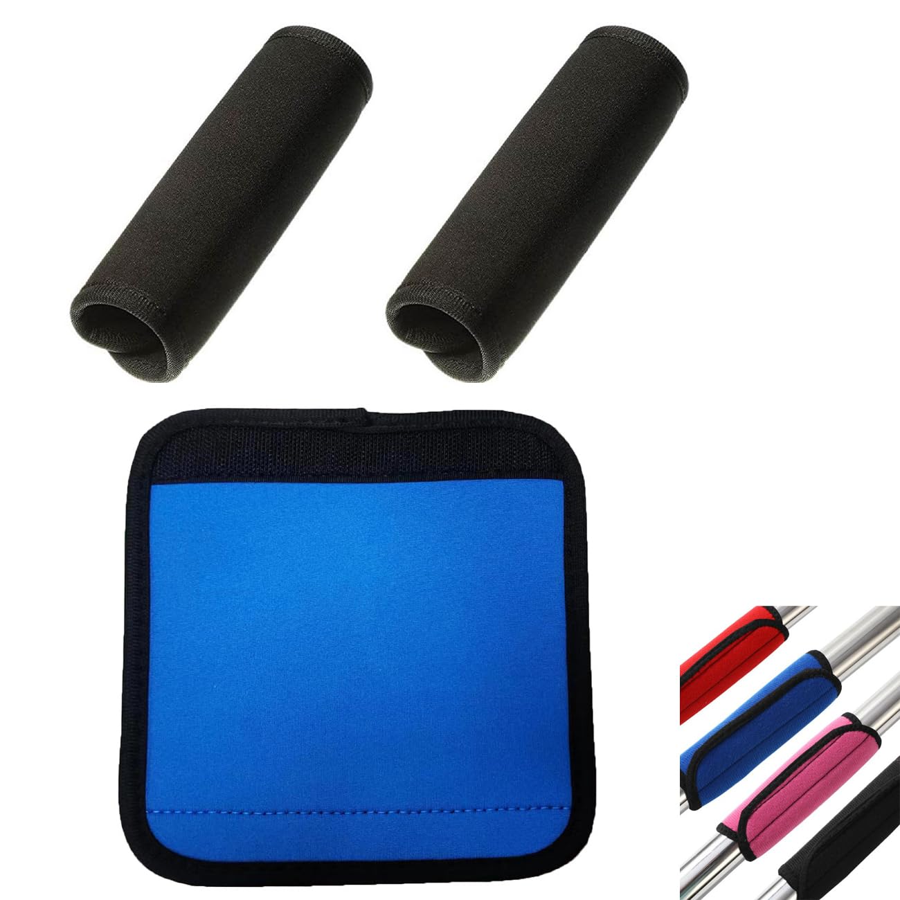 SquEqu 3 Pack Pull Up Bar Grips Dumbbell Grips Barbell Handle Grips Gymnastic Rings Grip Wrap Soft Buffer Cover for Pilates Bar Workout Bars