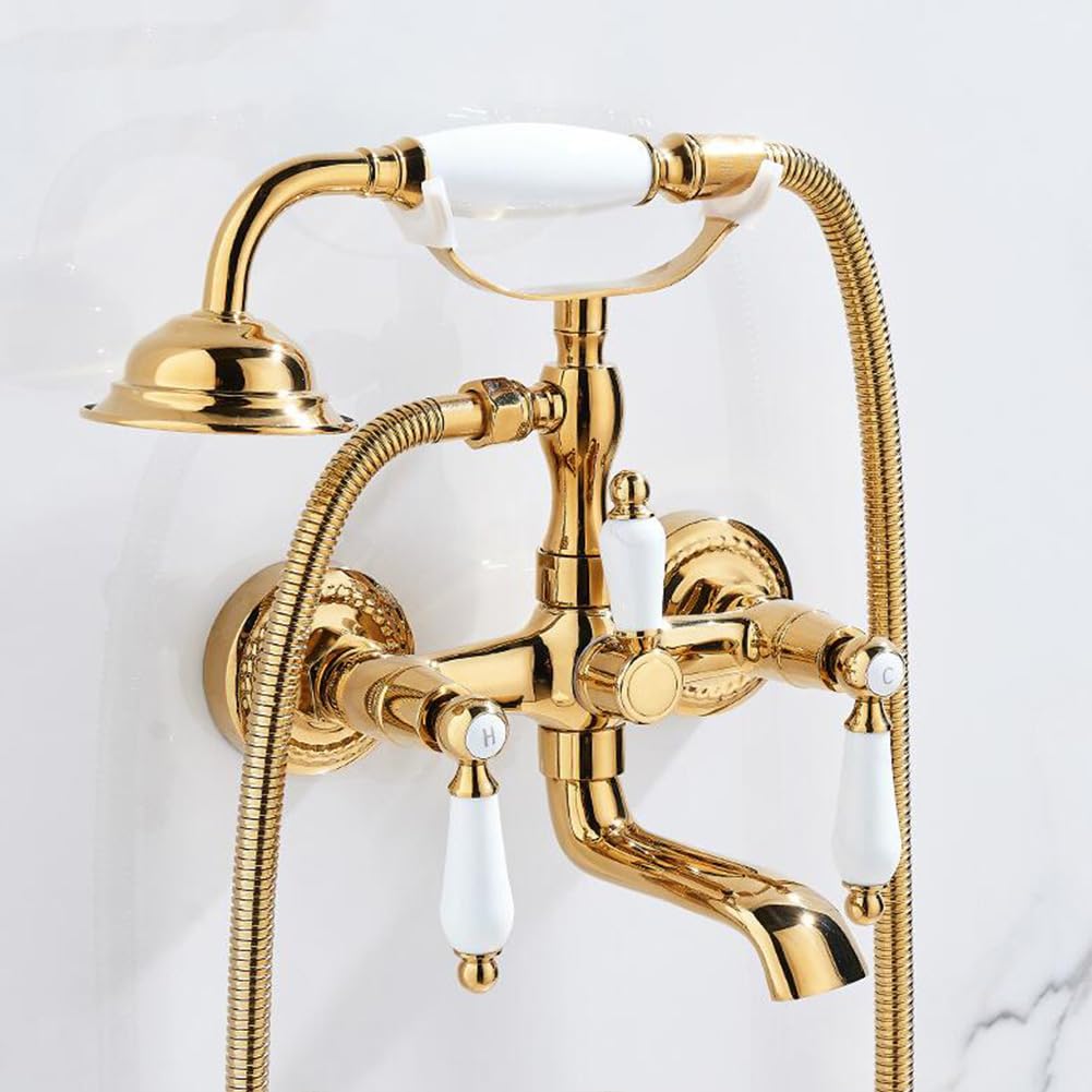 Mitigeur de douche mural vintage en laiton pour créer une ambiance bain rétro