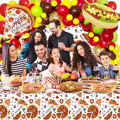 PHOGARY 3 Pack Pizza Tablecloths - Perfect Decorations for Pizza Birthday Parties, 51" x 87" Plastic Table Covers - Image 6