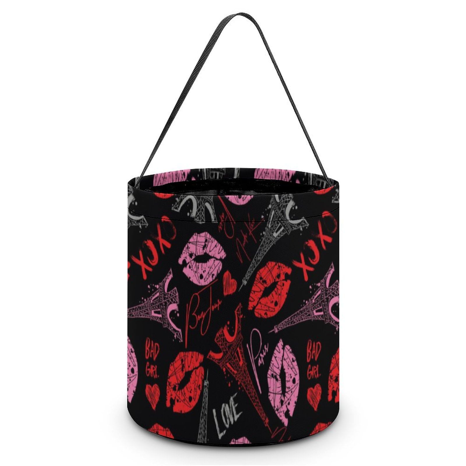Eiffel Tower Lips Cute Easter Basket Bags Eggs Bucket Candy Tote Decorations Gifts Party Storage Bag