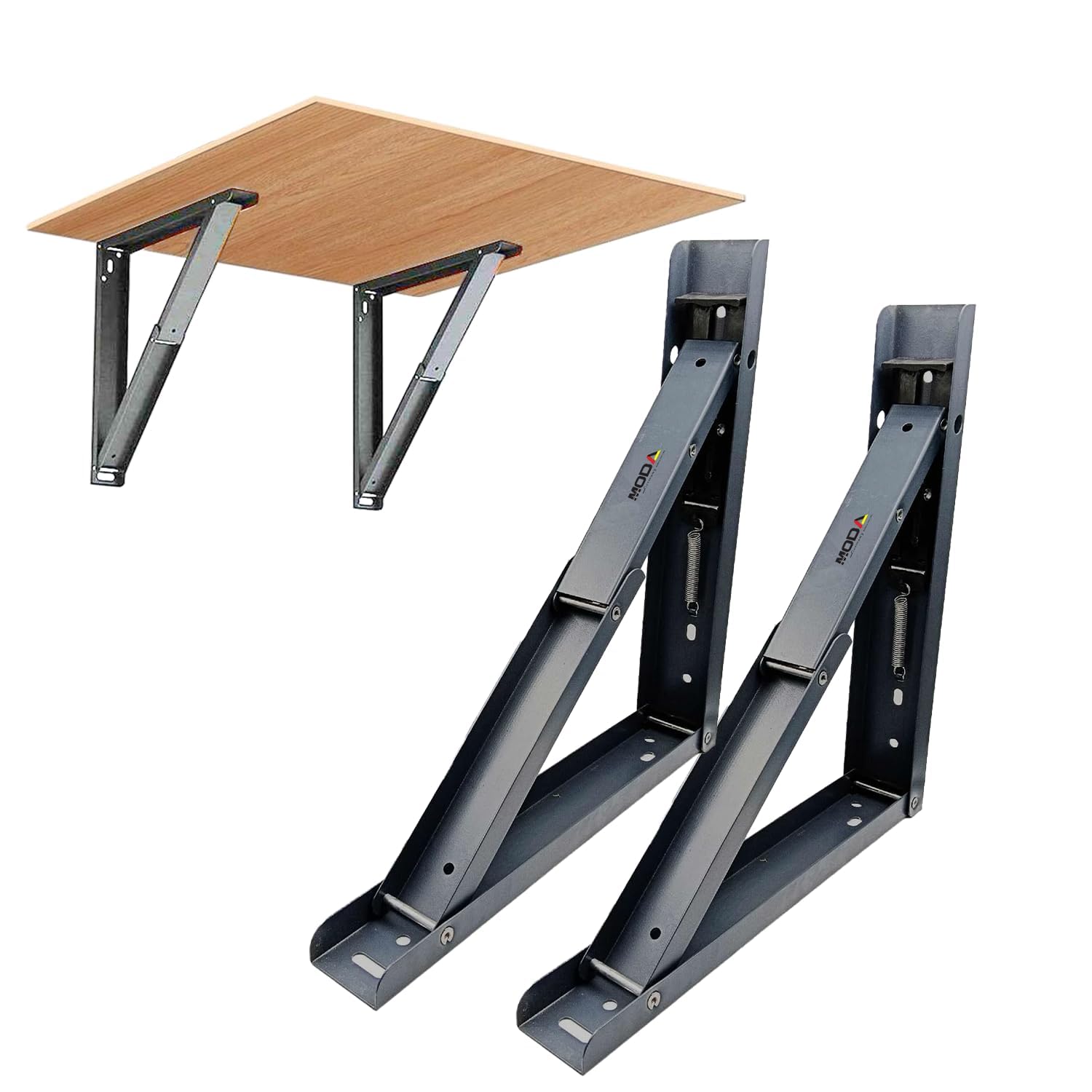 Moda Germany Premium Heavy Duty Folding Steel Rack Brackets, 18" 600mm, Furniture Mounting, Grey with Fittings for fold Down Table or fold Down Racks. (B0D4LFVVMZ) Amazon Price History, Amazon Price Tracker