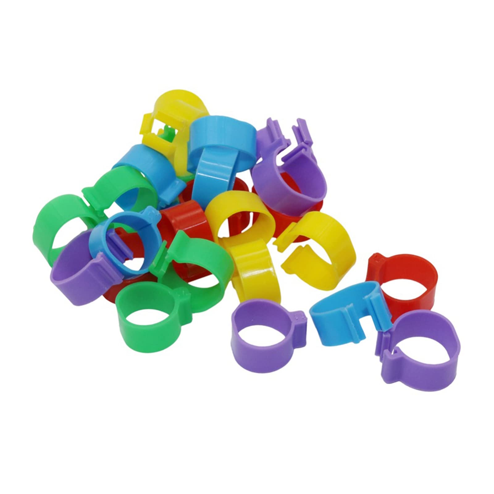 1000 anillos de pata de pollo para patas de aves de corral para pollos, palomas y codornices, 1,6 cm de diámetro interior, fáciles de usar, anillos de identificación morados