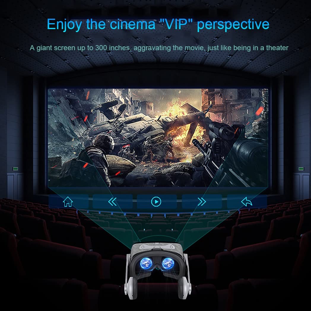 Gafas de Realidad Virtual, 3D VR Gafas con Controlador Bluetooth para Juegos Visión Panorámico VR Glasses para iPhone 13 Pro Max/13 Pro/13/12/11, para Samsung Galaxy S21, Huawei, Xiaomi