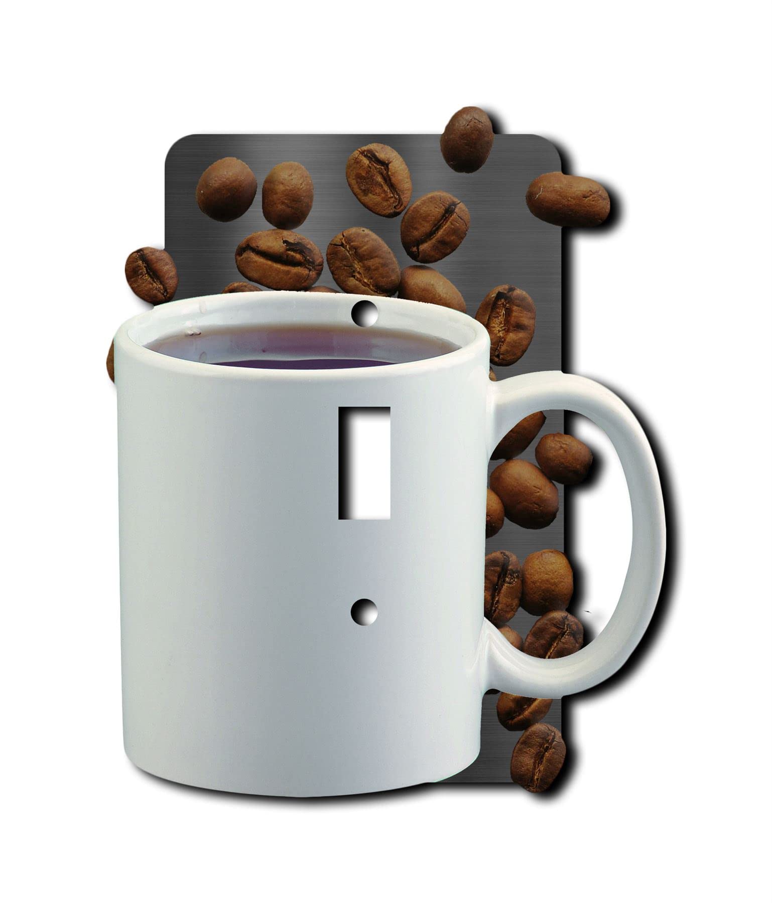 Off The Wall Plates - Coffee Cup Decorative Acrylic Electrical Cover - Single Light Switch