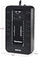 Vista 3 de CyberPower Sistema UPS ST900U Standby, 900VA/500W, 12 tomacorrientes, 2 puertos de carga USB, compacto, negro