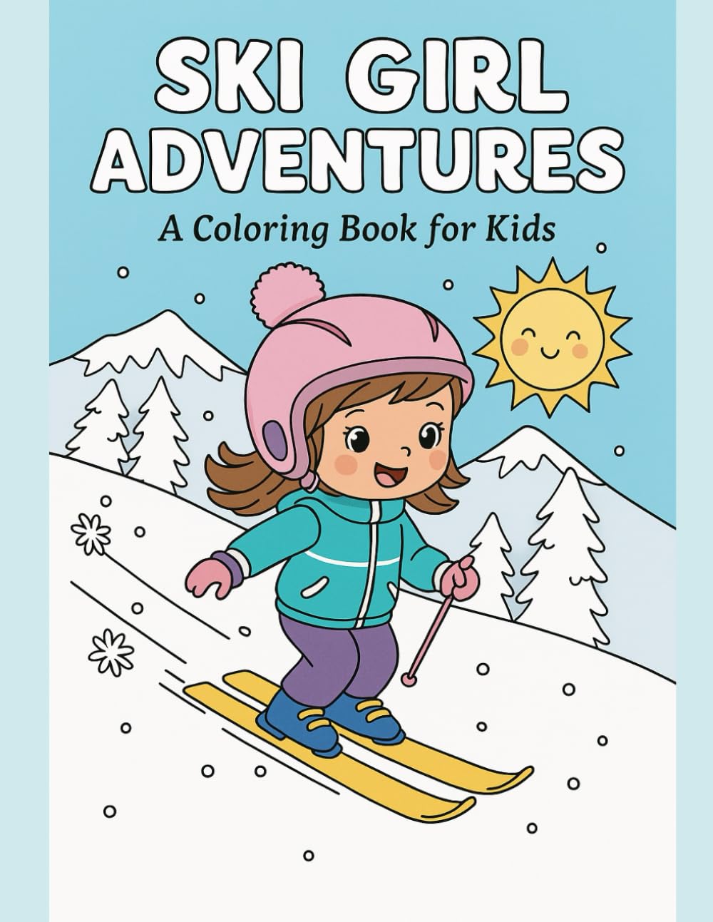 Ski Girl: A Cozy Winter Coloring Book