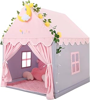 Wilwolfer Kid Tent with Mat, Star Lights - Kids Play Tents for Toddlers Kids ...