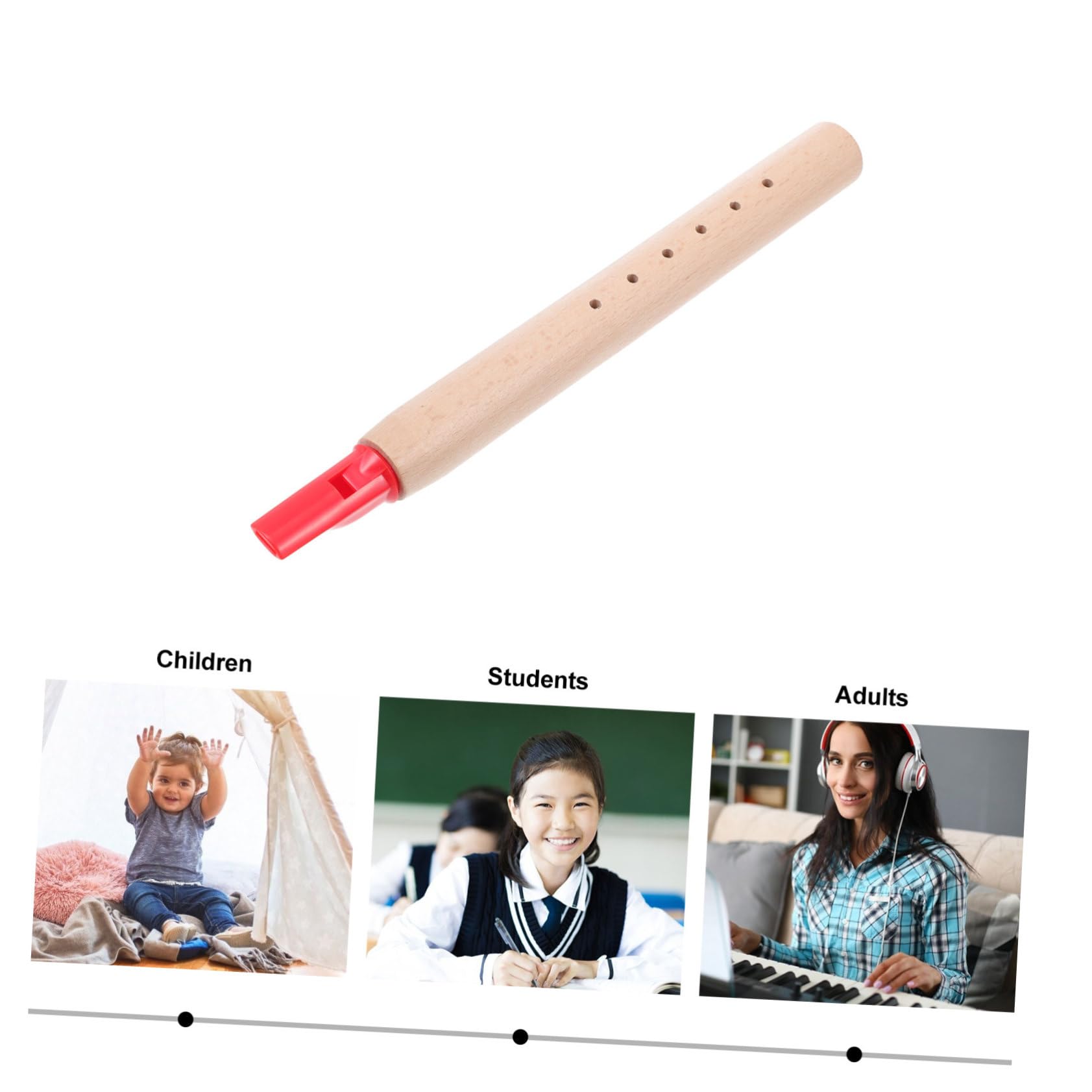 Toddmomy 1Pc Wooden Flute for Six Wind Instrument Musical Instrument for Learning and Playing Educational present for Birthdays and Holidays