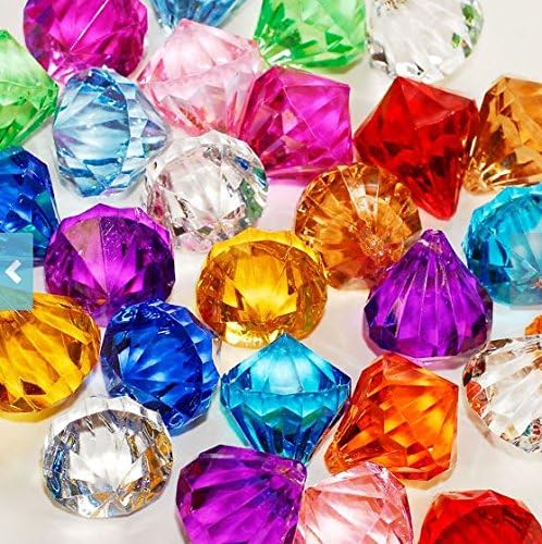Round Diamond Crystals Treasure Gems for Table Scatters, Vase Fillers, Event, Wedding, Birthday Decoration Favor, Arts & Crafts (1 lb. Bag) by Homeneeds Inc (Multicolored)