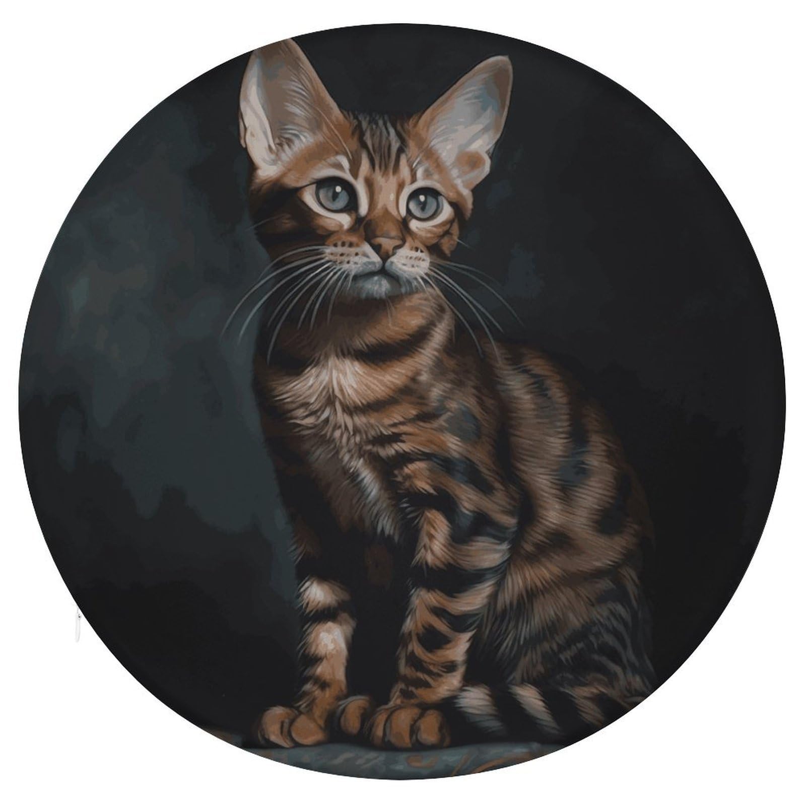 Wsoihfec Style Bengal Cat Seat Cushion Round Chair Pad