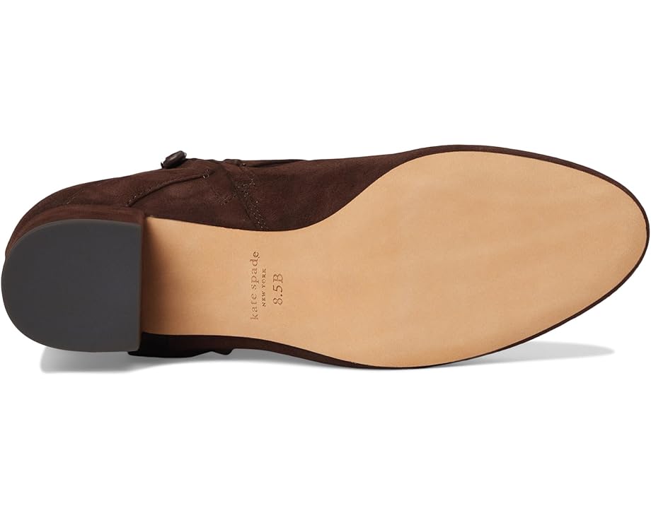 Kate Spade New York Spade Flower Suede Heeled Ankle Bootie - Bottom View