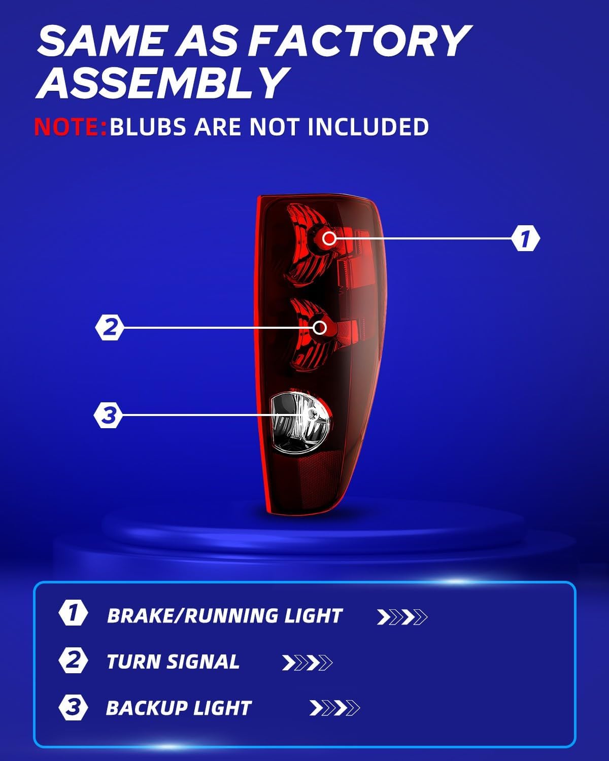 AUTOONE 2004-2012 Chevrolet Colorado & GMC Canyon Tail Lamp Assembly, Rear Factory OEM, Driver & Passenger Side Rear Light Housing Brake Lamps Replacement GM2800164 GM2801164