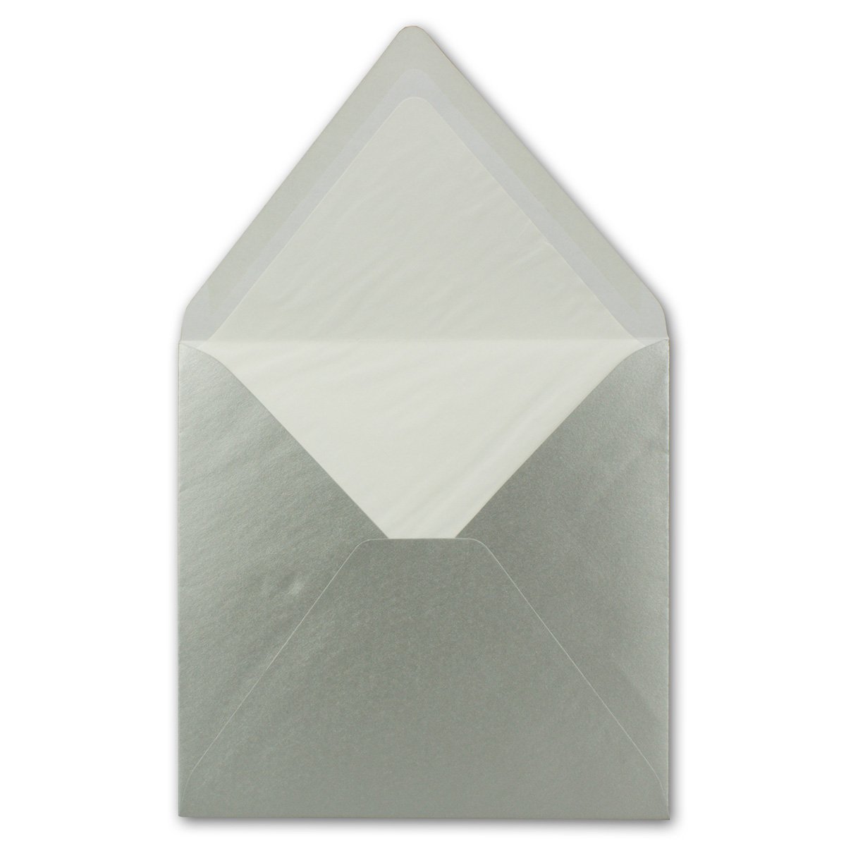 Neuser Colourful Square Envelopes, 16 x 16 cm, with White Silk Lining, 27-Silver Metallic, 25 pieces - Image 4