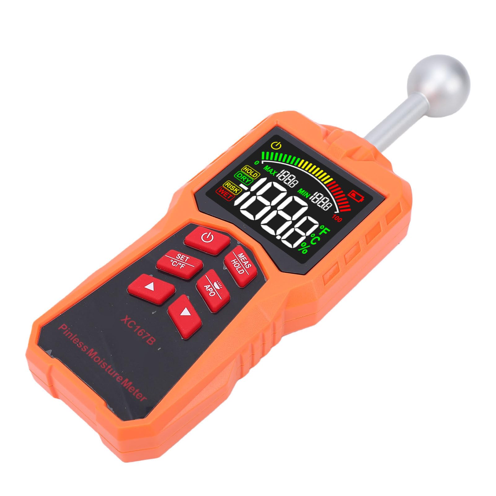 Fafeicy Medidor de Humedad sin Clavijas con Sensor de Bola para Pruebas No