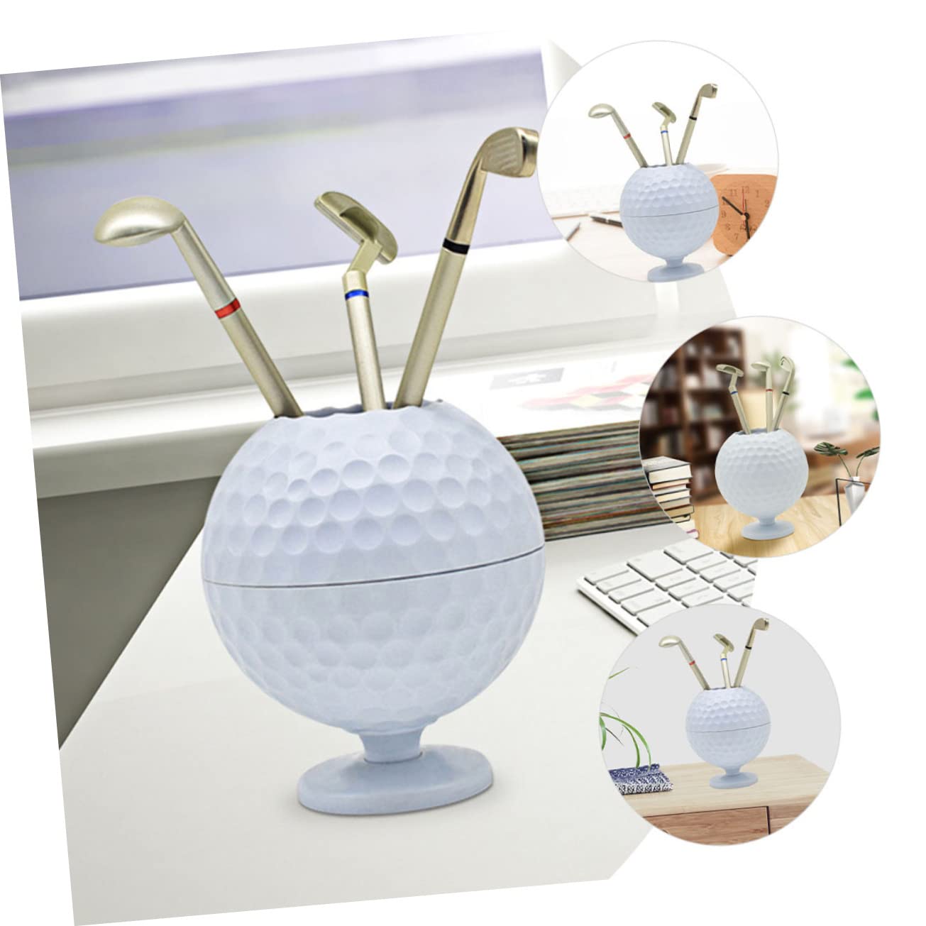 HOMSFOU 2 Set Portapenne Golf Decorazione Scrivania per Ufficio e Casa Accessorio Golf per Amanti Del Organizzatore Leggero per Penne e per Appassionati