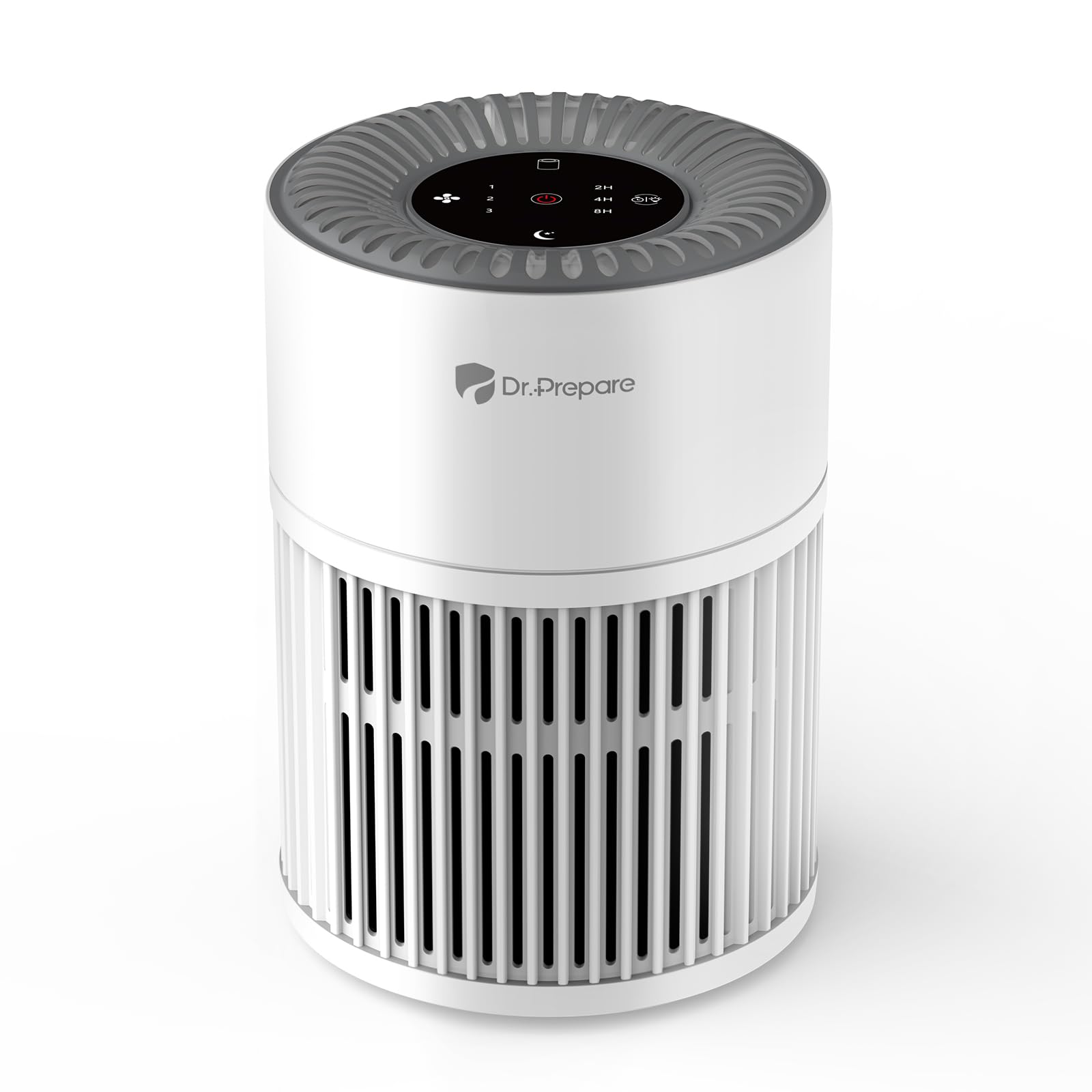 Dr.Prepare Purificador de Aire HEPA Silencioso 15 dB Entrada de Aire de 360° Bajo Consumo 12 W Modo Reposo Prefiltro Lavable Purificador de Aire Portátil para Dormitorios y Oficinas