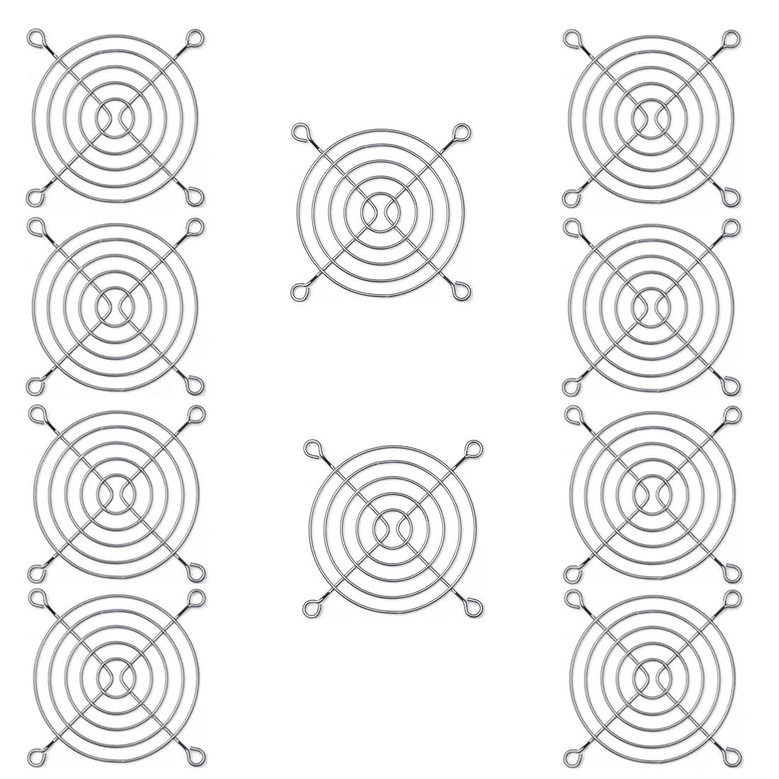 10 unids Fan Grill 3.150 in Metal Axial Cooling Fan Finger Guard Protector Grill para PC Ventilador 4