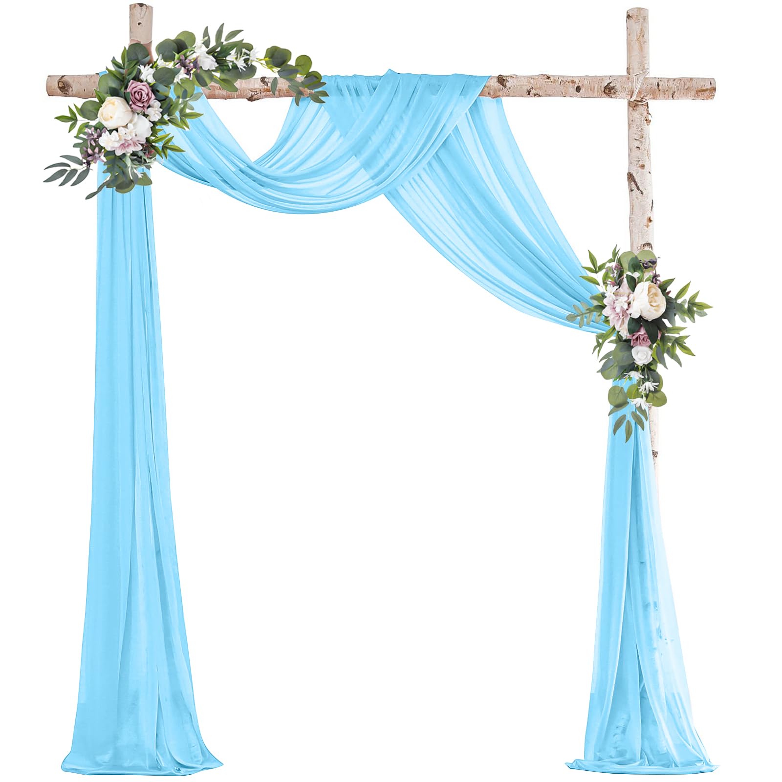 Ghope Wedding Arch Curtain Valance Transparent Tulle Wedding Background Curtain Backdrop Curtains Wedding Arch Curtains Decoration for Photography Party Wedding Archway Ceremony