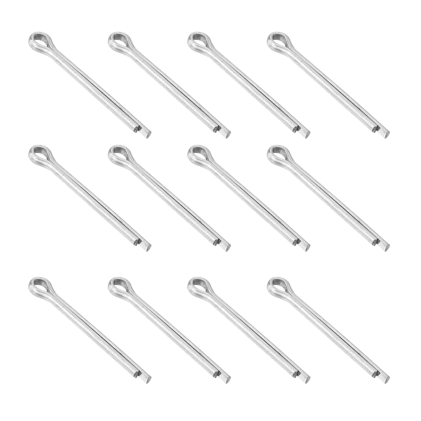 sourcing map 12Pcs 4mmx40mm 304 Stainless Steel Cotter Pin, Split Pin Fastener Clips Split Cotter for Household Appliances, Sports Equipment, Car Mechanics Repair (Silver)