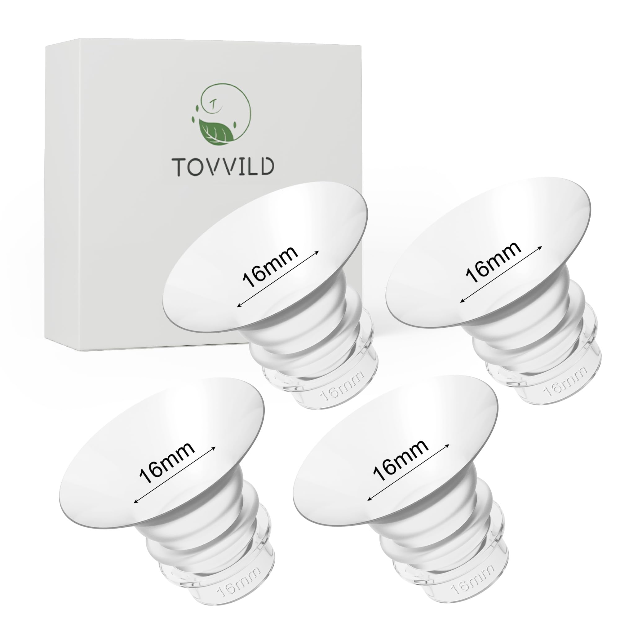 Photo 1 of ***PARTIAL SET - PRICE ADJUSTED***TOVVILD 16mm Flange Inserts for 24mm Flange/Shield, Compatible with Momcozy/Medela/MOMMED/Spectra Breast Pumps, Pump Parts Replace (4PCS 16mm)