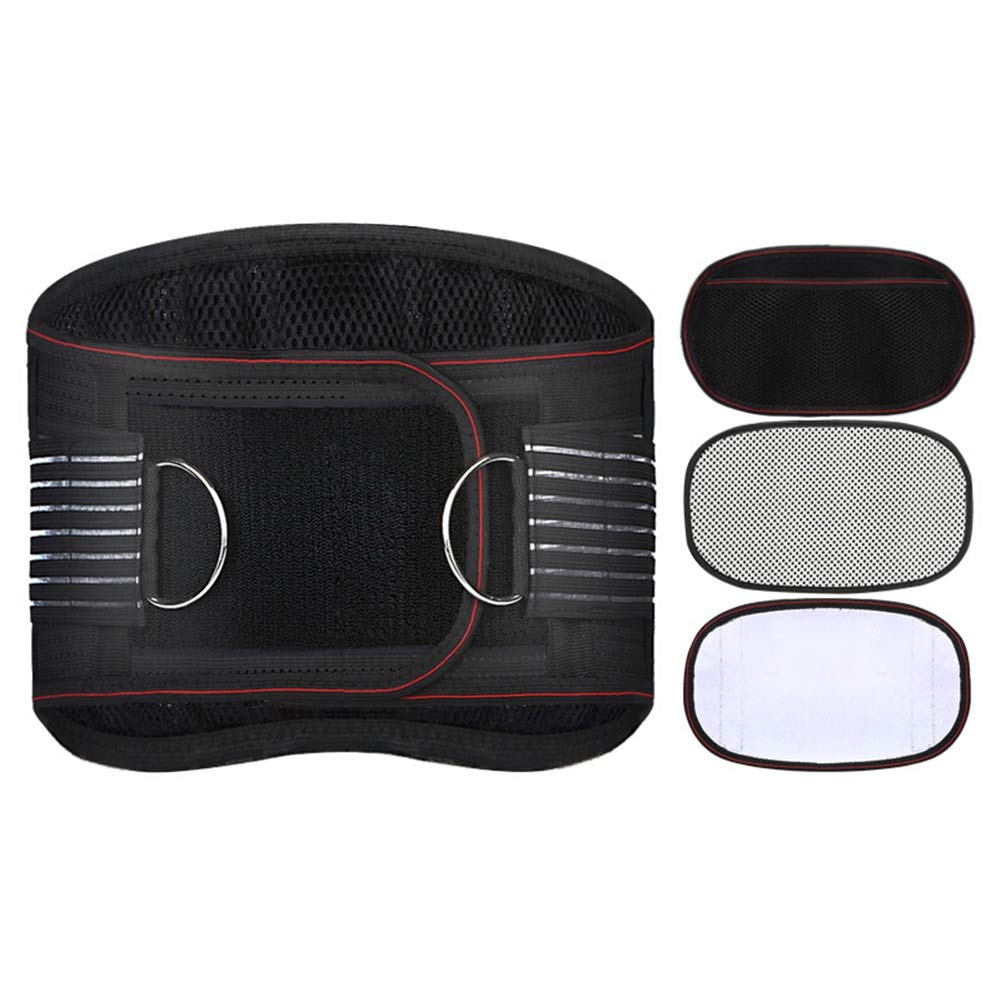 cinturón de soporte lumbar, Soporte ajustable for la parte inferior de espalda, terapia magnética autocalentamiento for hombres y mujeres, alivia el dolor estrés(XL)