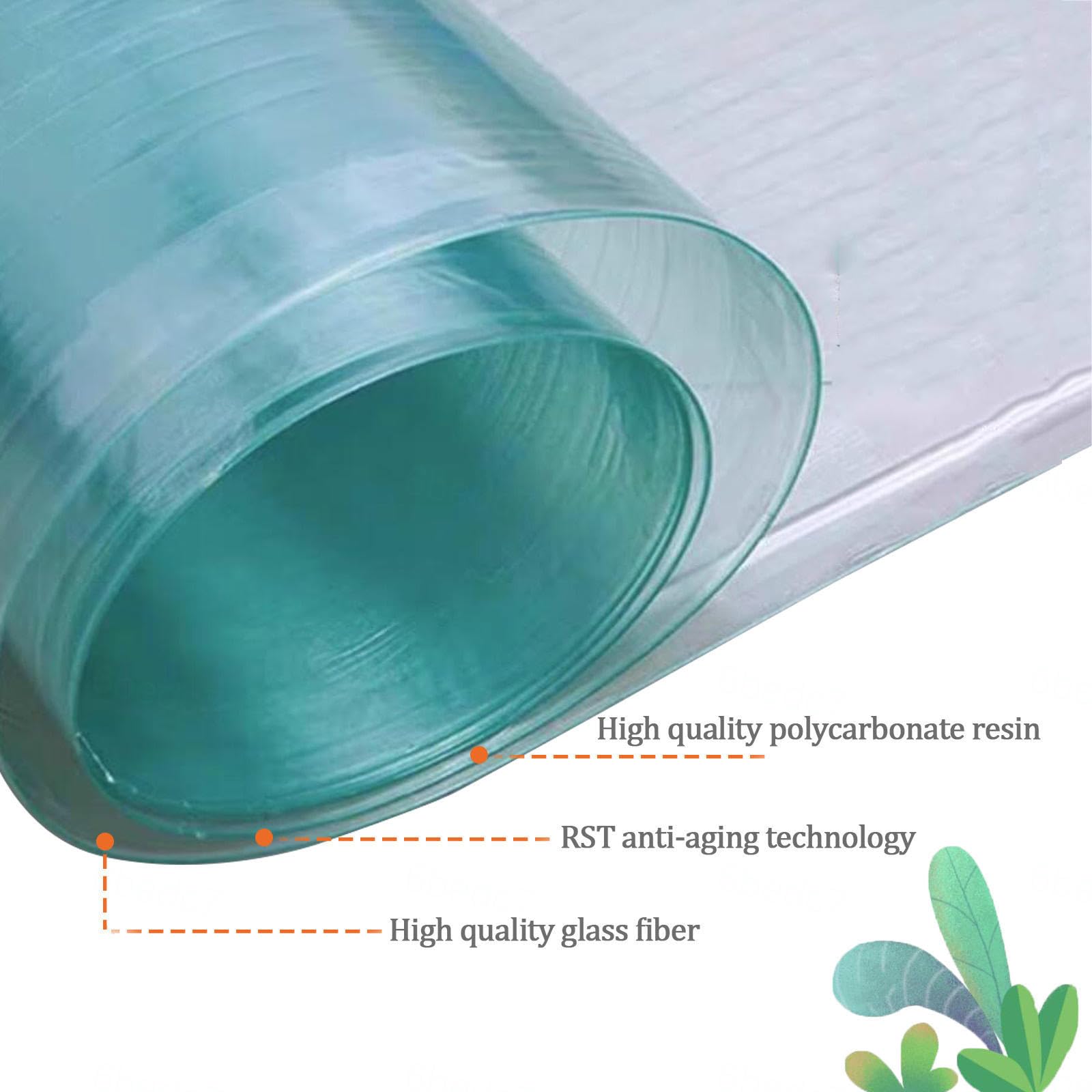 Polycarbonatplatten Kunststoff Dachplatte,Klar Glasfaserplatte,Verkleidungspaneele,Wintergarten-Paneele,Diy-Tunnel Gewächshausabdeckung,Uv-Beständig Ersatzplatten,Einfaches Schneiden,W×L-1.5x5m