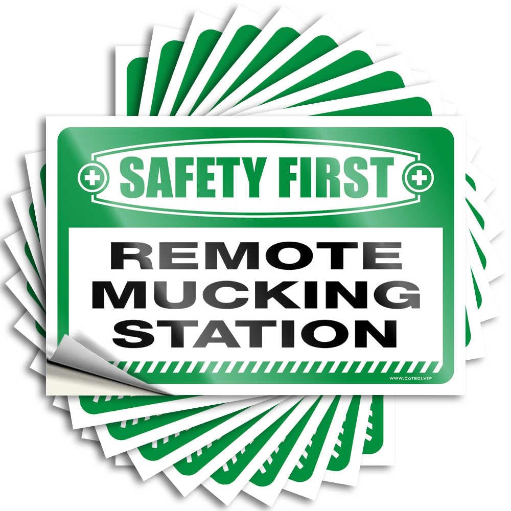 Funny Sticker Mimosa Easy Apply | Safety First Remote Mucking Station Smiley Face Laptop Peel and Stick(6X9CM)