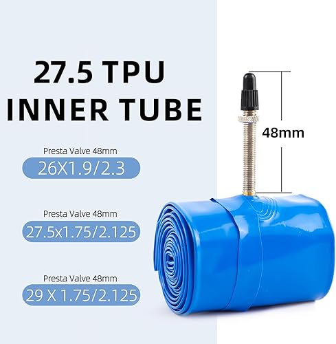Miniatura 2 de Bike TPU Inner Tube 2pack, 26x1.92.3 AVFV, 27.529x1.752.125 AVFV, 700x18C32C 35C40C FV, Bicycle TPU Tube SchraderPresta Valve Ultralight for