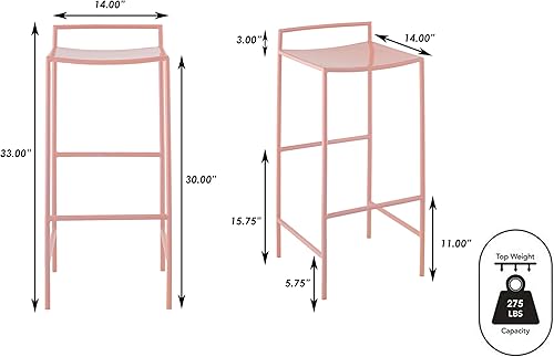 Miniatura 3 de JONATHAN Y BSL1004C Svelte - Taburete de bar de hierro contemporáneo costero de 30 pulgadas con respaldo bajo con reposapiés para el hogar, cocina,