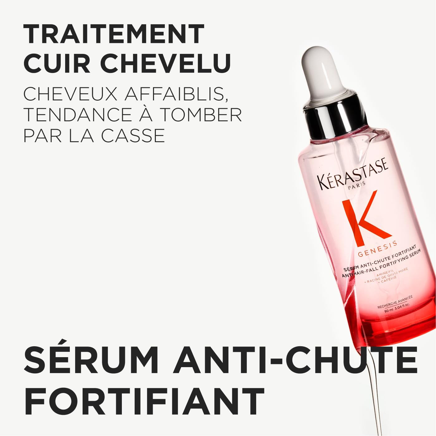 KÉRASTASE - Routine de Nuit - Réparation intense - Double action Anti-chute et Nutrition - Sérum Génésis Anti-Chute et Anti-Casse - 90ml Et Sérum Nutritive 8h Night - Nutrition des Cheveux Secs - 30ml