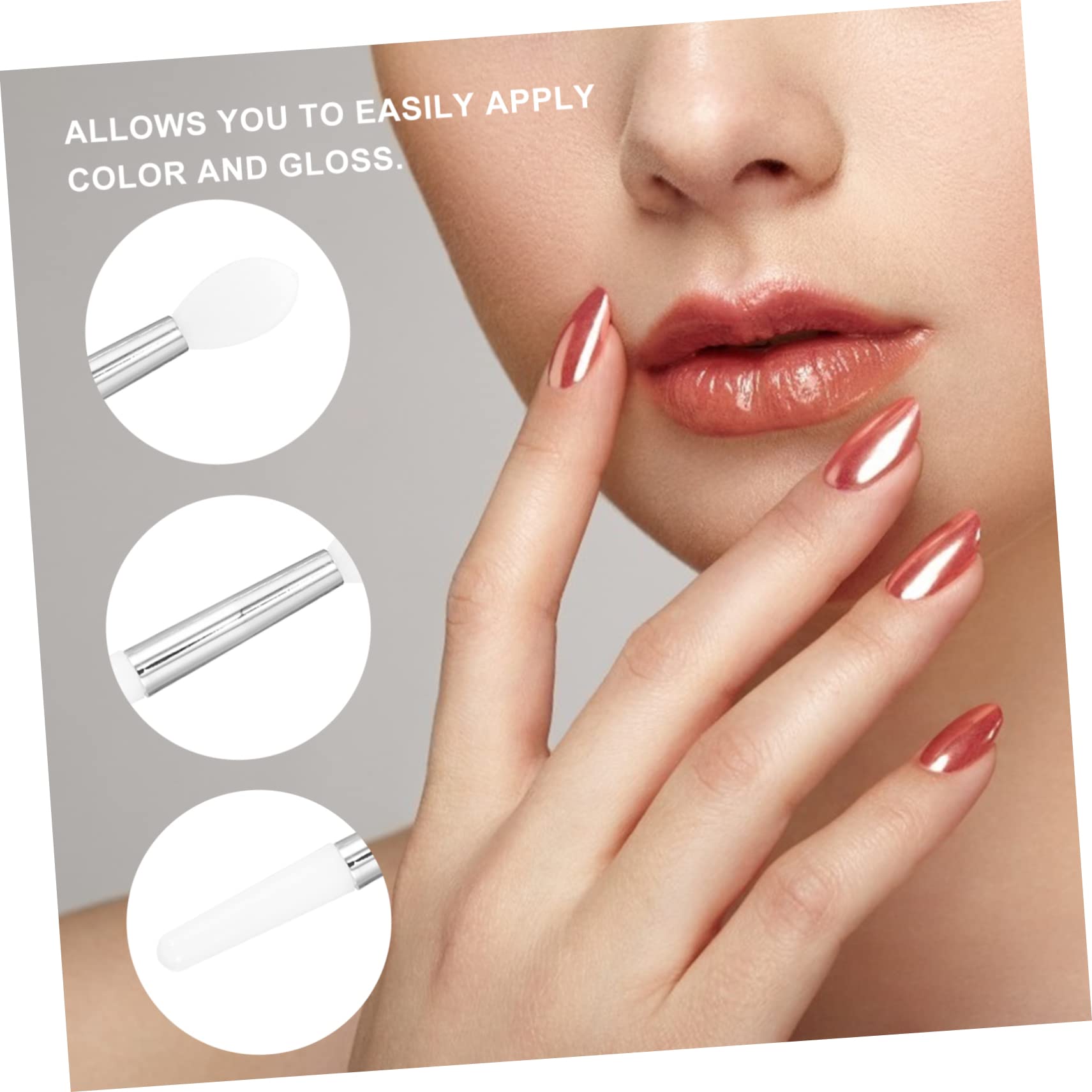 FOMIYES Lip Brush Set 12pcs Silicone Lip Makeup Brush Lipstick Applicator Portable Size Great for Travel Daily Use