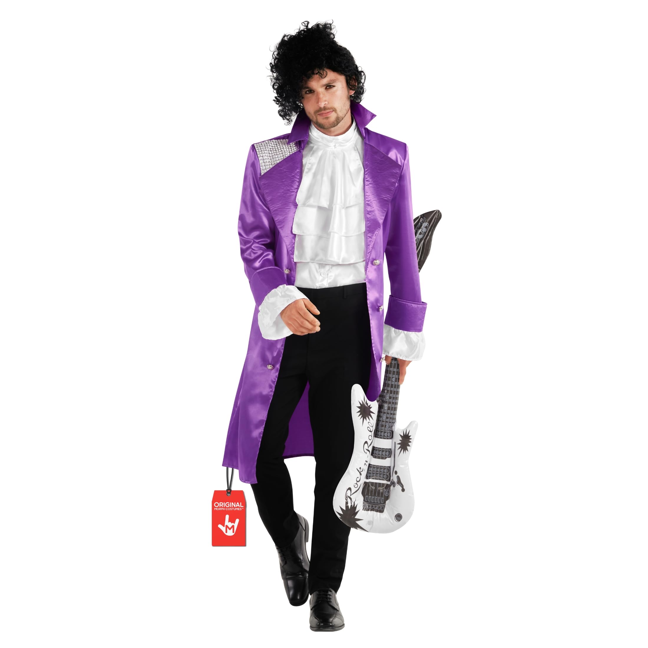 Purple Pop Star Costume Men With Jacket And Wig, Musician Costume Adult, Halloween Costumes For Men