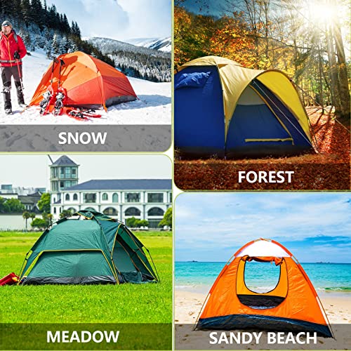 20Pcs 10Inch Tent Stakes Heavy Duty, Galvanized Fluorescent Topper Camping Pop Up Tent Pegs, Camping Tent Stakes For Yard And Ground With Reflective Camping Ropes&Pegs Bag&Cord Adjuster Accessories #TOP6