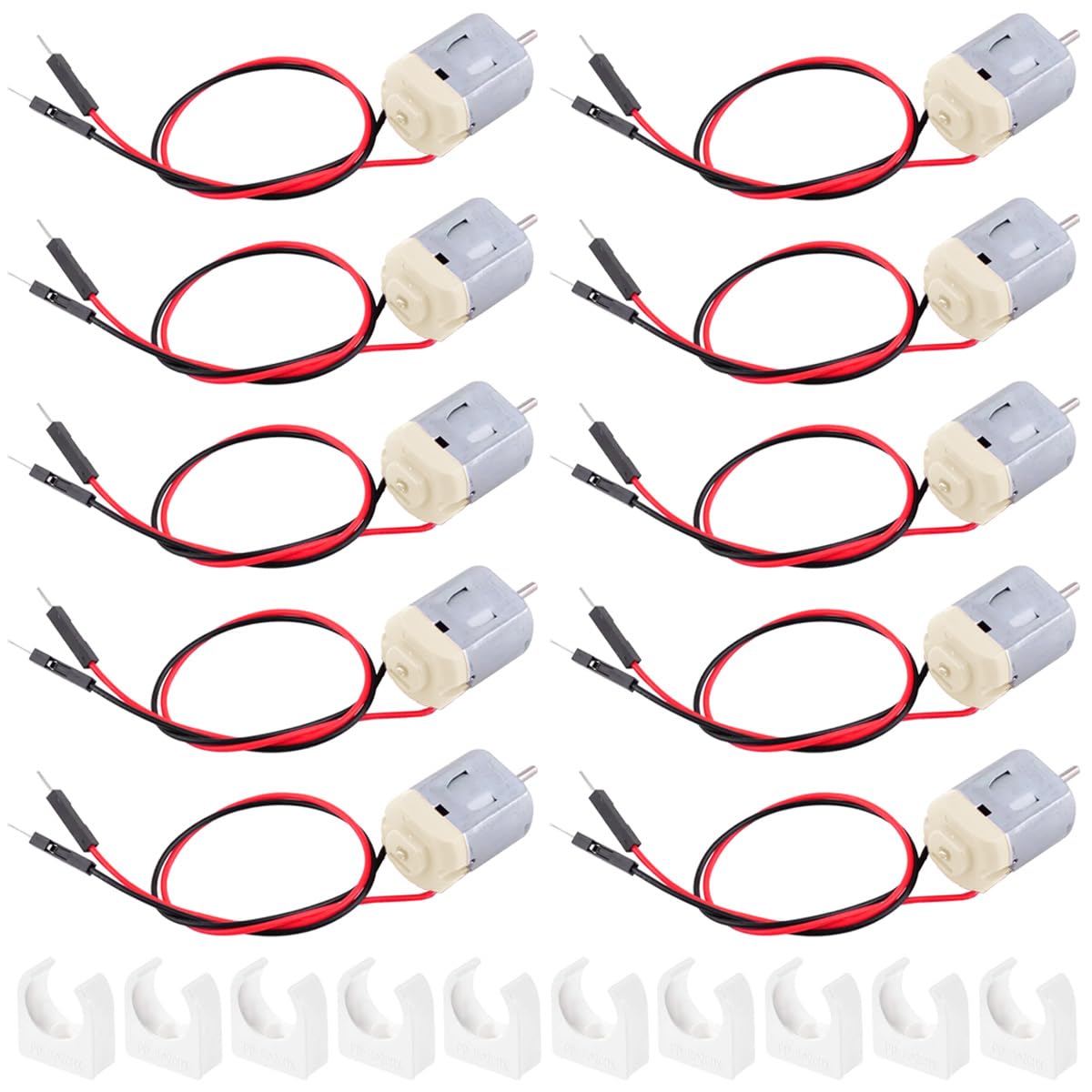 JYUDAUFU 10 Pcs Micro 130 DC Motor DC 3-6V 0.4-0.45A Electric Motor 2000-20000RPM 2mm Shaft 130 Miniature DC Motor for Arduino/Toy Car/DIY Hobby