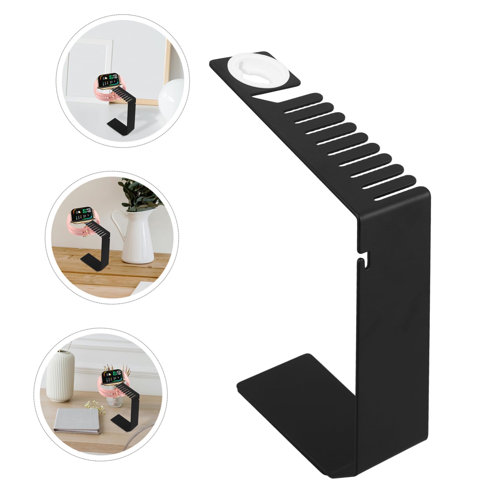 NUOBESTY Caricabatteria Per Smartwatch Con Supporto Per Cinturini Orologio Base Ricarica Per Scrivania Espositore Per Accessori Nero