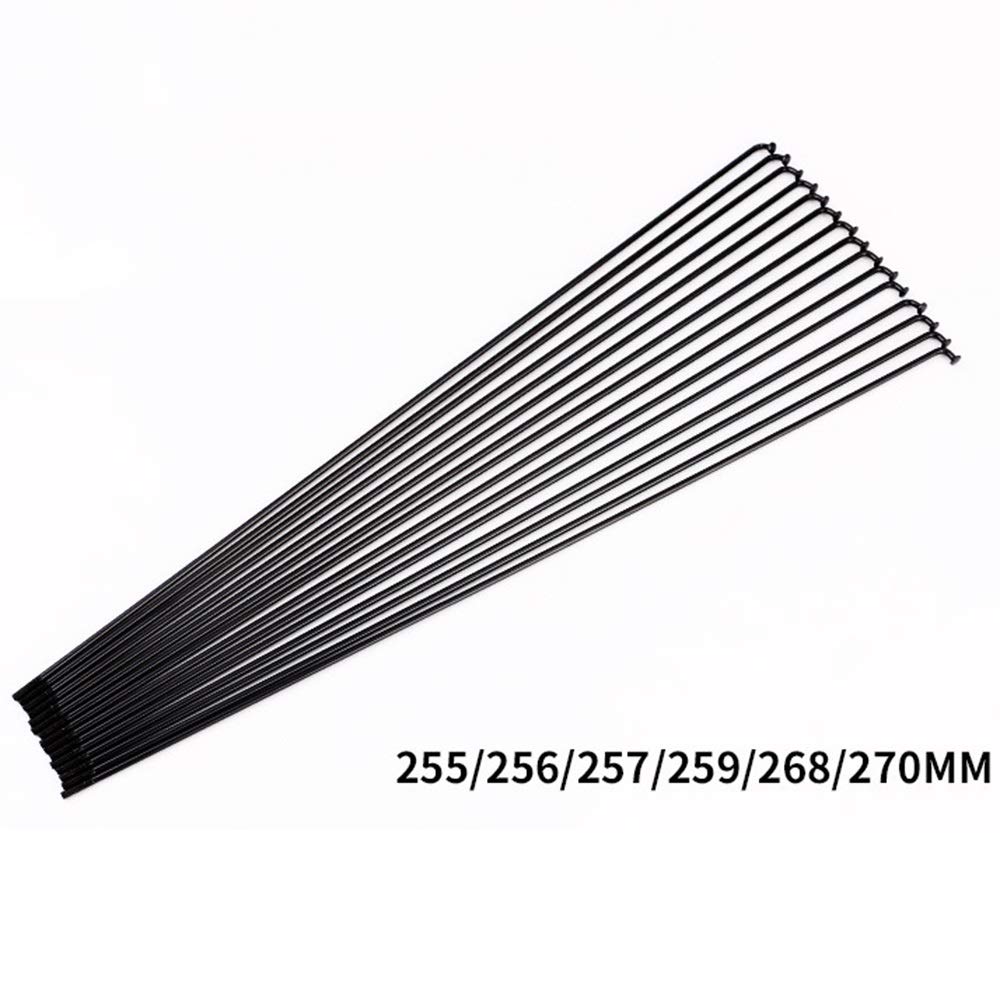 Fahrrad Stahlspeichen mit Nippeln 72 Stück/Set 255-270 mm Fahrradspeichen Nippel Rostfreies Rad Schwarze Stahlstangen Fahrradwerkzeuge Ersatz Fahrradteile Fahrradteile Zubehör (Farbe: 255 mm)